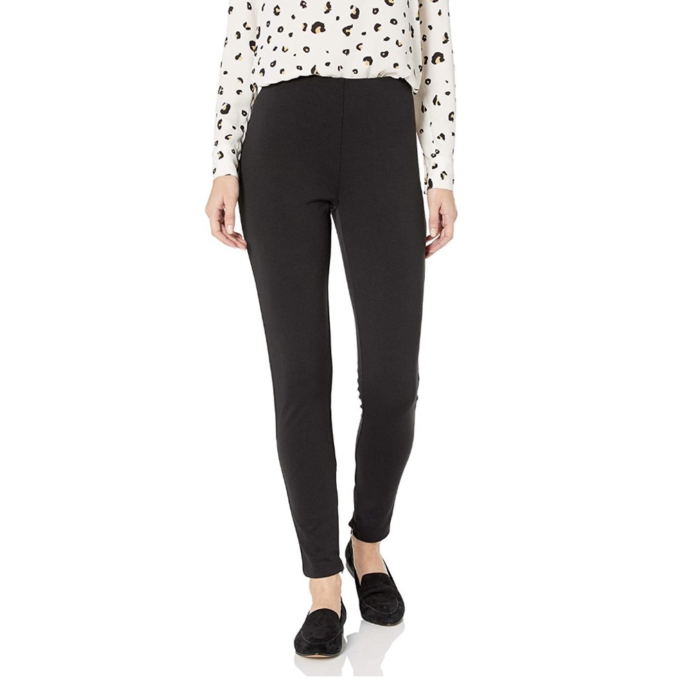 Chaus Black Ponte Ankle Zip Leggings